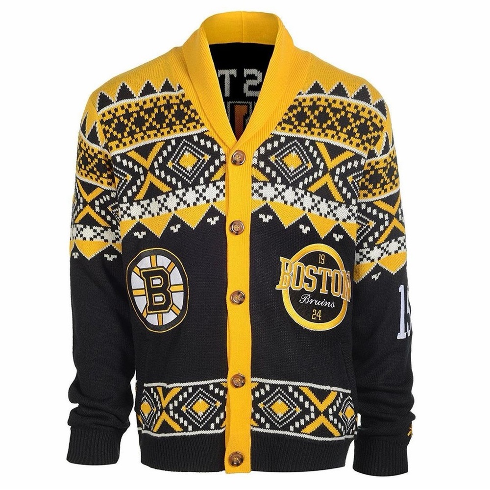 NHL Official Boston Bruins Cardigan Sweater